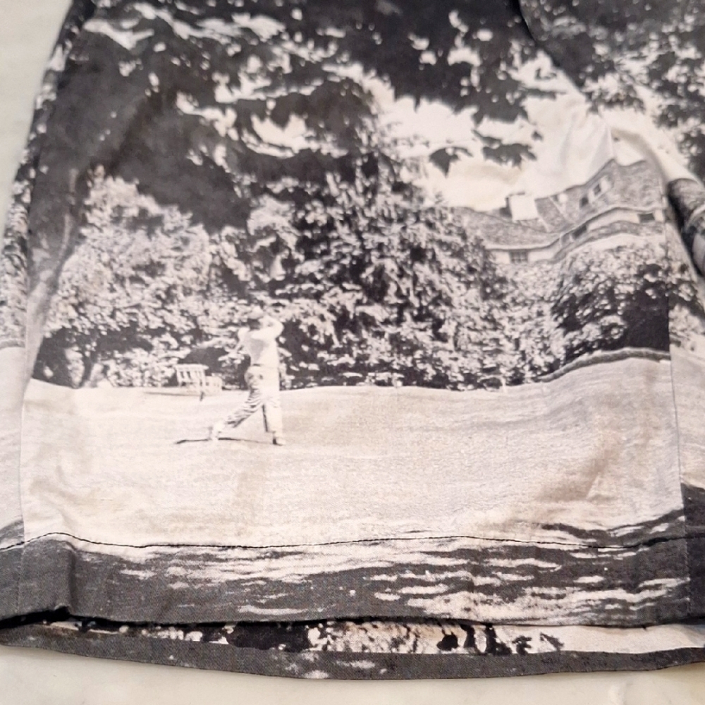 Polo Golf Ralph Lauren Sz 34 Black White Patterned Scene Shorts 9" Inseam Chino